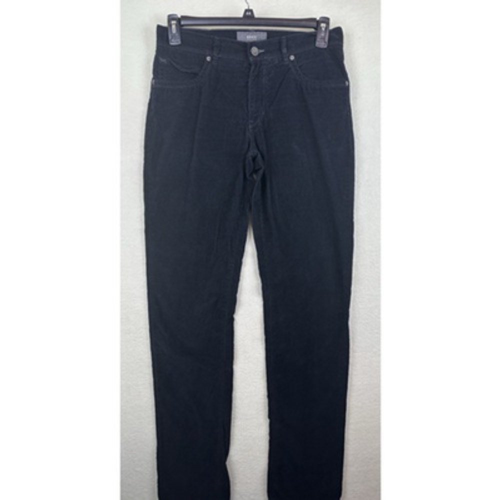 Brax Feel Good Cadiz Straight Black Corduroy Pants Mens 32x34